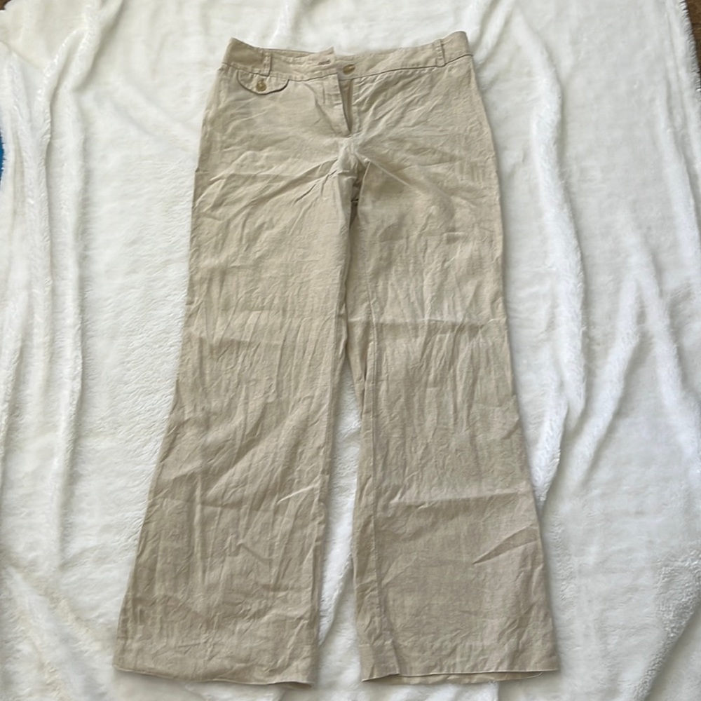 LOFT size 6 beige linen pants